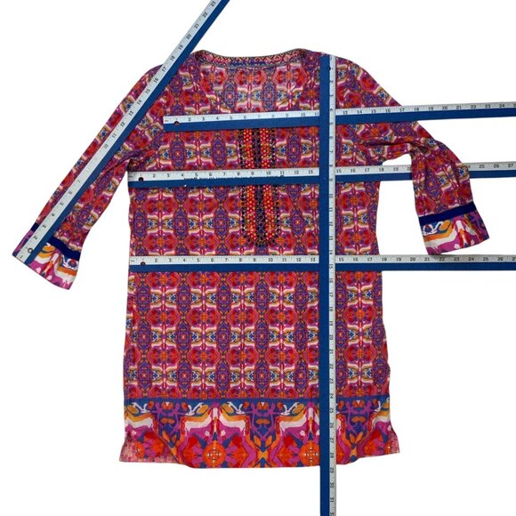 Robert Graham Womens Meli Printed Woven Tunic Top S Coverup - Picture 5 of 13